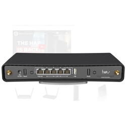 MikroTik Miktrotik  HAP AC1200 DUAL BAND WIRELESS ROUTER, 5 PORTURI 10/100/1000mbps, 1 x POE, 1 x USB, 2.4Ghz-300 Mbps, 5Ghz-867Mbps, 2 antene externe, 256Mb RAM, quad-core CPU 716 MHz, Wi-Fi 5.