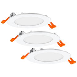 3 Spoturi LED incastrate Ledvance RECESS SLIM DOWNLIGHT, 3x8W, 3x550 lm, lumina calda (3000K), Ø12cm, Alb