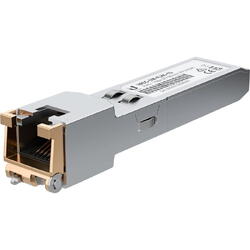 Ubiquiti RJ45 - SFP/SF+ Transceiver Module, SFP to RJ45, UF-RJ45-1G; Rata detransfer de date 1/10 Gpbs, distanta cablu: 1 Gbps (Cat 5e): 100 m, 10 Gbps (Cat 6A): 30 m, consum 1.2w.