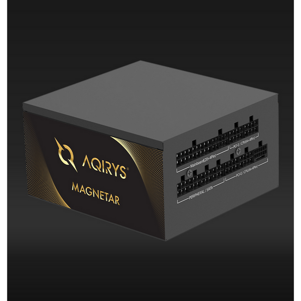 Sursa Aqirys Magnetar 1000W 80 Gold Plus   TECHNICAL DATA  Continuous power: 1000W Form factor: ATX ATX Version: ATX V2.52 (3.0 Ready) Efficiency: 80PLUS® Gold certified Intel® C6/C7: Yes PFC: Active Illumination: No Modular cables: Yes Cable type: Flat,