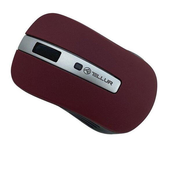 Mouse wireless Tellur Basic, LED, Rosu inchis