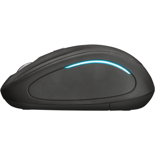 Mouse fara fir Trust Yvi FX Wireless Mouse - negru  Specifications General Height of main product (in mm) 95 mm Width of main product (in mm) 57 mm Depth of main product (in mm) 40 mm Total weight 84 g Formfactor compact Ergonomic design no  Connectivity