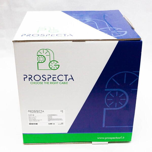 PROSPECTA Cablu FTP CAT 5E 4x2xAWG24, cupru 100%, cod: H0107/E/W, pentru retelistica (pana la 100MHz), numar perechi: 4 twisted, ecranare: folie aluminiu laminata, diametrul conductorului: 0.51mm, material PVC, culoare gri, diametru exterior 5.8mm, Conductor Loop R