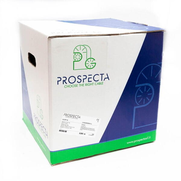 PROSPECTA Cablu UTP CAT 6E 4x2xAWG24, cupru 100%, cod: H0160/W, pentru retelistica ( pana la 250MHz), numar perechi: 4 twisted, diametrul conductorului: 0.51 mm, material PVC, culoare gri, diametru exterior: 5.7mm, Conductor Loop Resistance Ohm/km: 178, Mutual Capa