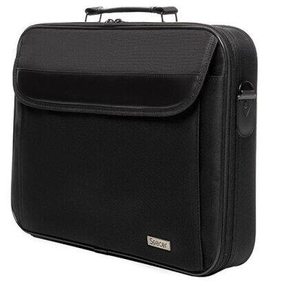 GEANTA LAPTOP SPACER SPM7939 16", 1 compartiment, buzunar frontal, buzunal dorsal cu velcro, waterproof, nylon, negru