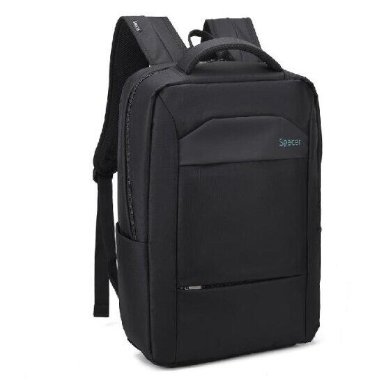 RUCSAC LAPTOP SPACER SPB-DANDY 15.6", 1 compartiment, 2x buzunar frontal, 2x buzunar lateral, waterproof, poliester, negru