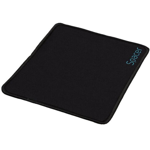 MOUSE PAD SPACER SP-PAD-S, cauciuc si material textil, cusut pe margine, 220x180x2mm, negru