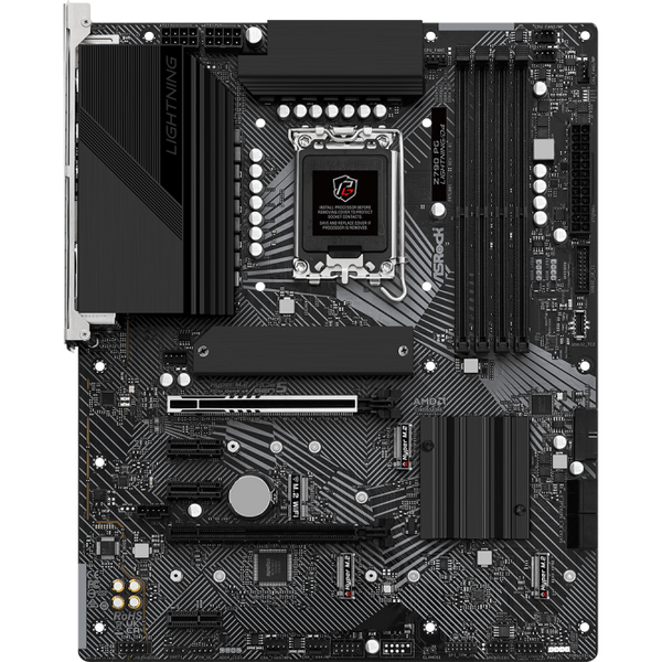 Placa de baza Asrock Z790 PG LIGHTNING LGA 1700, 4x DDR4, 1x HDMI 2.1, 1x eDP 1.4, 2x PCIe x16, 3x PCIe 3.0 x1, 3x M.2, 4x SATA, 2.5 Gigabit LAN, ATX