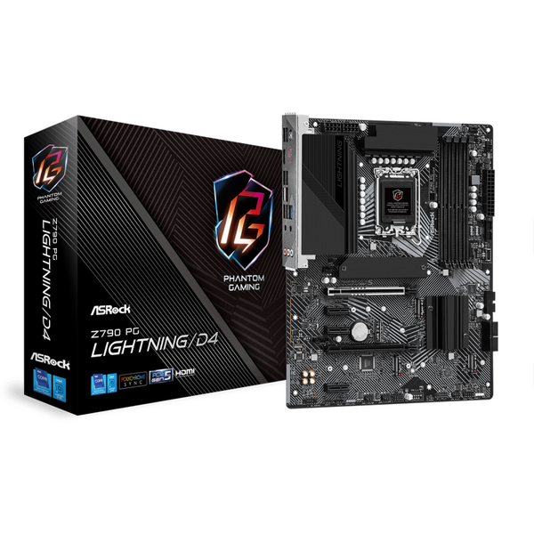 Placa de baza Asrock Z790 PG LIGHTNING LGA 1700, 4x DDR4, 1x HDMI 2.1, 1x eDP 1.4, 2x PCIe x16, 3x PCIe 3.0 x1, 3x M.2, 4x SATA, 2.5 Gigabit LAN, ATX
