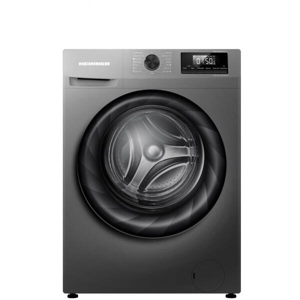 Masina de spalat rufe Heinner HWM-H9014INVTA+++, 9 kg, 1400 rpm, Clasa A, Motor Inverter, Display digital, Blocare acces copii, Gri