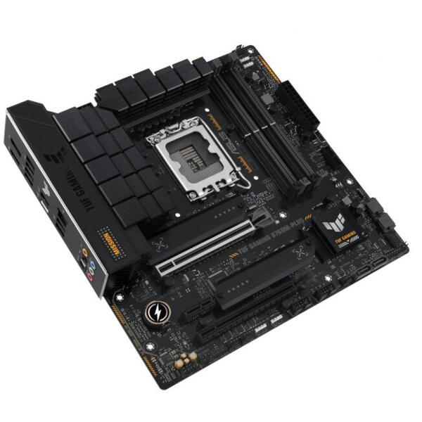 Placa de baza ASUS TUF B760M-PLUS WIFI LGA1700, 4x DDR5, 1x DisplayPort, 1x HDMI, 2x PCIe x16, 1x PCIe x1, 2x M.2, WIFI 6, 2.5Gbps LAN, ATX