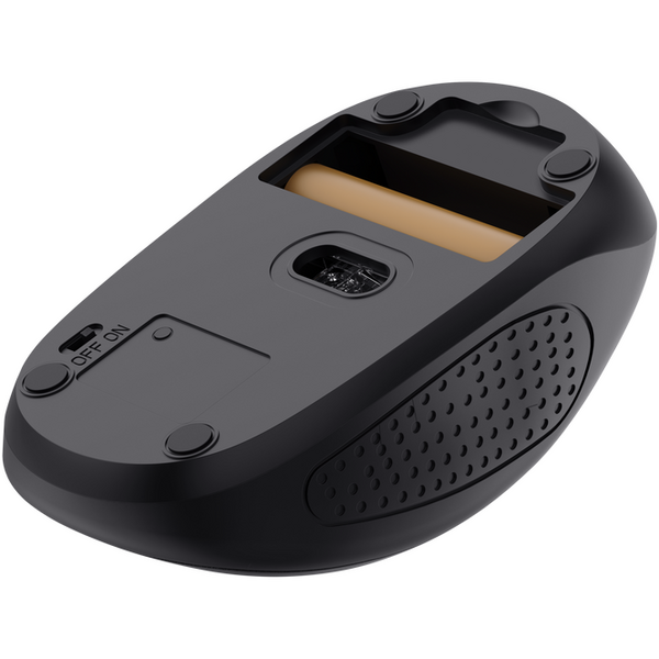 Mouse Trust cu Bluetooth, ambidextru, 3 butoane (neprogramabile), DPI ajustabil (max. 1600), functioneaza cu 2 baterii AAA (incluse in pachet), negru