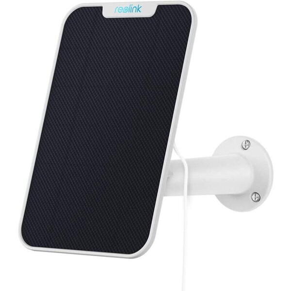 Panou solar pentru camere Reolink, cablu 4 m, mufa USB-C;Compatibil cu: Reolink TrackMix, Reolink TrackMix LTE, Reolink DUO 2, Reolink Duo 2 LTE si Argus PT 4K;Grad de protectie: IP65;Alimentare: 6 V (530 mA);Consum: 3.2 W;Dimensiuni: 132.5 × 197.5 × 13.2