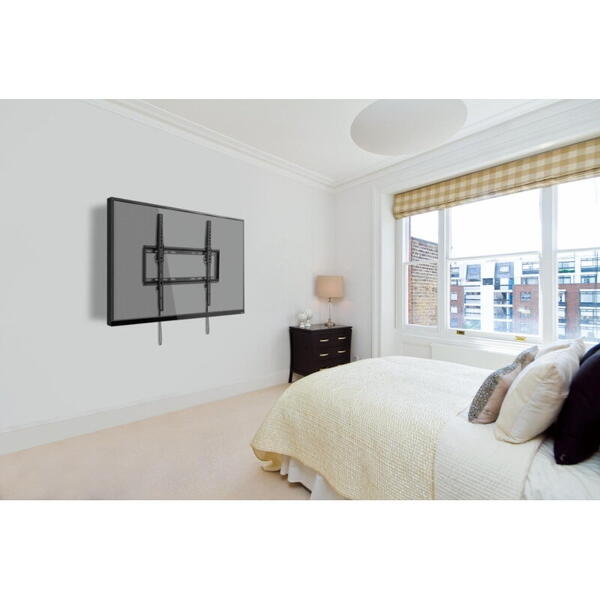 Suport de perete Akai cu inclinatie 0/-8°, diagonala display 32"-55", VESA min. 200x200, VESA max. 400x400, suporta pana la 35kg, distanta fata de perete 20,5mm, negru