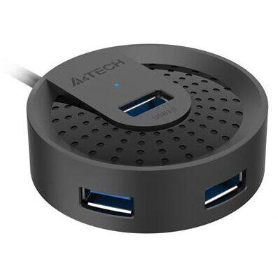HUB extern A4TECH, porturi USB-A: USB 3.0 x 4, conectare prin USB, cablu 1.0 m, negru