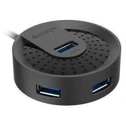 HUB extern A4TECH, porturi USB-A: USB 3.0 x 4, conectare prin USB-C , cablu 0.50 m, negru