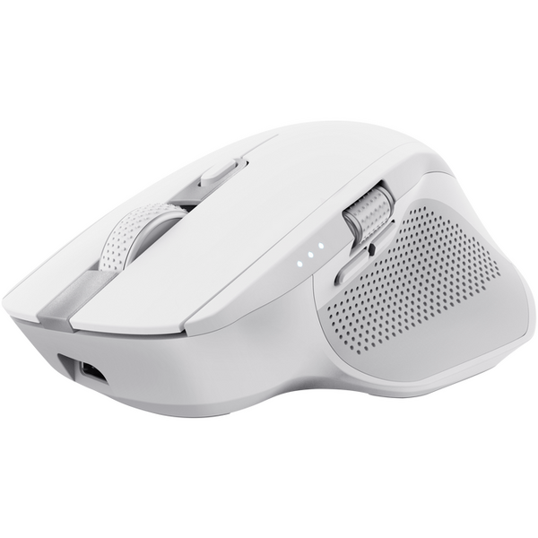 Mouse Trust Ozaa+, wireless RF 2.4GHz, bluetooth, conectivitate USB 1.1, 2.0, 3.0, rezolutie maxima 3200 DPI, alb