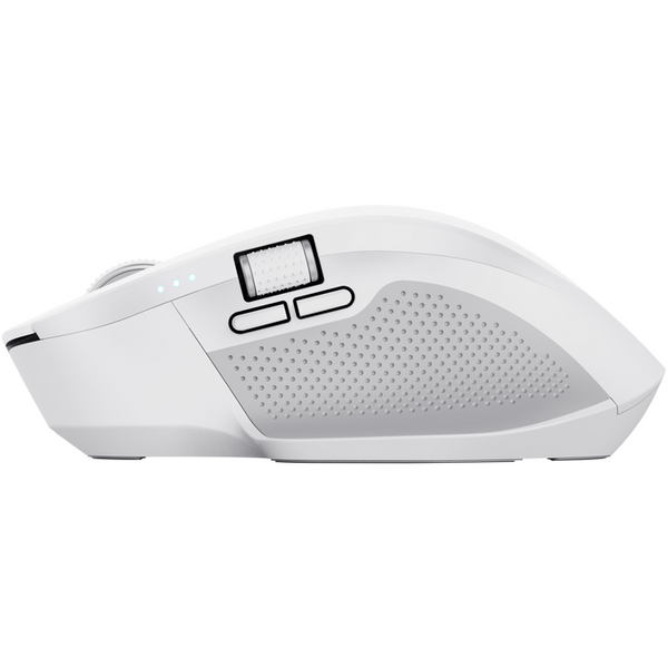 Mouse Trust Ozaa+, wireless RF 2.4GHz, bluetooth, conectivitate USB 1.1, 2.0, 3.0, rezolutie maxima 3200 DPI, alb
