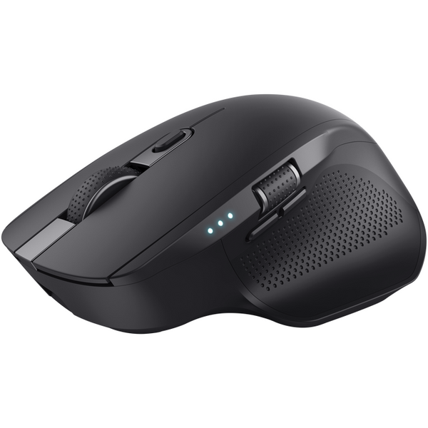 Mouse Trust Ozaa+, wireless RF 2.4GHz, bluetooth, conectivitate USB 1.1, 2.0, 3.0, rezolutie maxima 3200 DPI, negru
