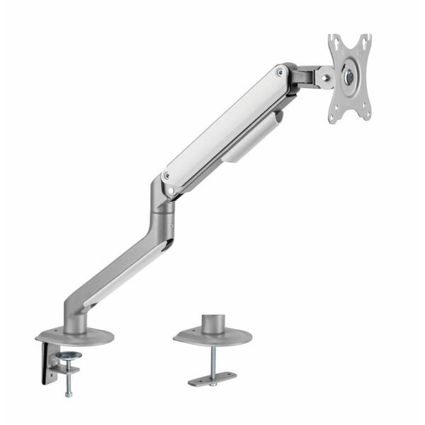 Suport monitor Serioux MM63-C012, compatibilitate  dimensiune ecran 17"-32", greutate maximă suportata: (per ecran): 2~9kg, VESA: 75x75, 100x100, inclinare: +55°~-55°, pivotare: +90°~-90°, rotația ecranului: + 180°~-180°, instalare: clemă, grommet, grosim