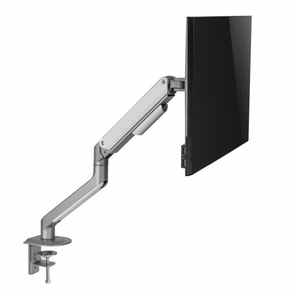 Suport monitor Serioux MM63-C012, compatibilitate  dimensiune ecran 17"-32", greutate maximă suportata: (per ecran): 2~9kg, VESA: 75x75, 100x100, inclinare: +55°~-55°, pivotare: +90°~-90°, rotația ecranului: + 180°~-180°, instalare: clemă, grommet, grosim