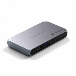 Satechi Thunderbolt 4 Slim Hub Pro (3x Thunderbolt 4 Downstream Ports up to 40 Gbps, 15W,2x 4K at 60Hz or 1x 8K at 30Hz or (1x) 6K on Mac) - Silver