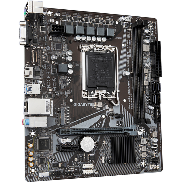 Placa de baza GIGABYTE H610M H V2 LGA1700, 2x DDR5, 1x PCIE x16 1x PCIE x1, 1x M.2, 1x D-Sub 1x HDMI, 4x SATA 6GB/s, mATX