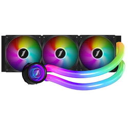 Cooler Procesor 1STPLAYER MOTHRA MT360 INFINITE SPACE ARGB NEGRU, marime radiator 360mm, 3 ventilatoare ARGB, viteza ventilatoare 2500 RPM +/- 10%, Suport AMD: AM4/FM2/FM1/AM3/AM2/FM3, suport INTEL: LGA 1200/1700/2011/2066/1366