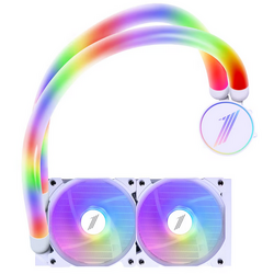 Cooler Procesor 1STPLAYER MOTHRA MT240 INFINITE SPACE ARGB ALB, marime radiator 240mm, 2 ventilatoare ARGB, viteza ventilatoare 2500 RPM +/- 10%, Suport AMD: AM4/FM2/FM1/AM3/AM2/FM3, suport INTEL: LGA 1200/1700/2011/2066/1366