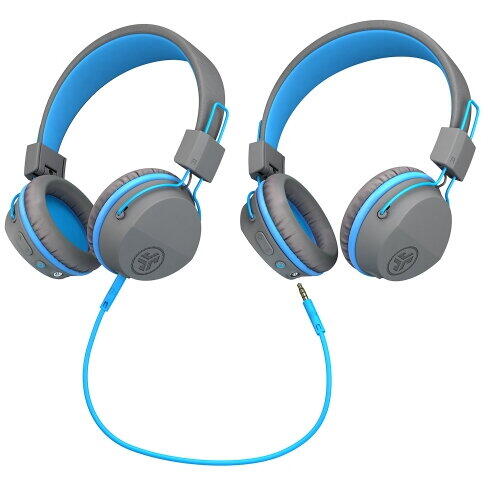 Casti on-ear JLAB JBuddies Studio Kids Wireless, Bluetooth, pentru copii, Graphit / Albastru