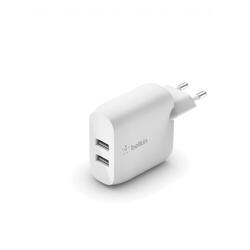 Belkin BOOST CHARGE 24w 12w X2 USB-A, Dual Wall Charger - White