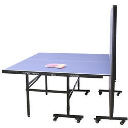 Masa tenis TECHFIT 15N, 15 mm, set 2 palete, fileu si minge tenis incluse, interior, pliabila, albastra