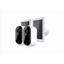 Arlo Essential (Gen.2) Bundle 2K Outdoor Security Camera - 2 Camera Kit + 2 Essential Solar Panel Charger - White