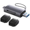 CARD READER extern Baseus Lite, interfata USB 3.0 si USB Type-C, citeste/scrie: SD, microSD viteza pana la 480Mbps, suporta carduri maxim 512 GB, metalic, gri