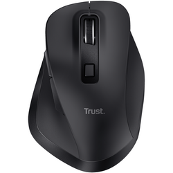 Mouse Trust Fyda ergonomic, reincarcabil, wireless RF 2.4GHz, USB2.0, 6 butoane, rezolutie 2400 DPI, negru