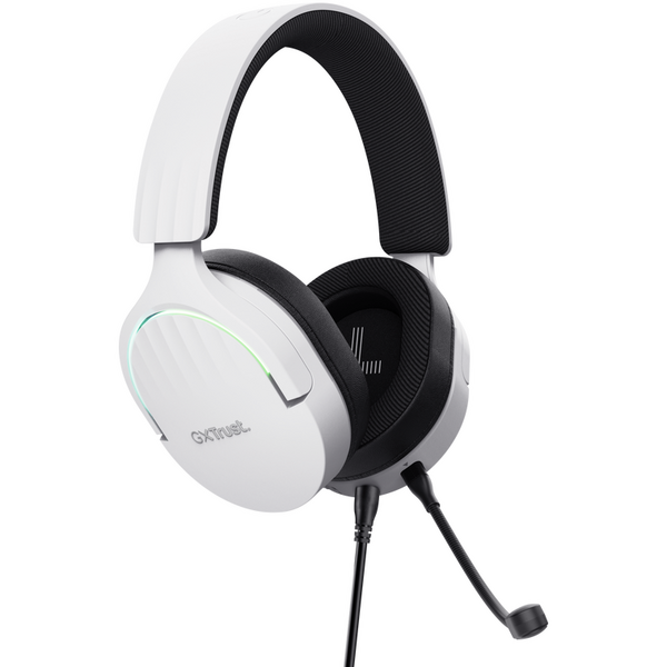 Casti gaming TrustGXT 490P Fayzo cu fir, interfata USB 2.0, frecventa de raspuns 20 Hz - 20.000 Hz, sensivitate 100 dB, alb