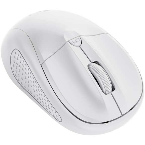 Mouse Trust Wireless Optical rezolutie maxima 1600 DPI, 4 butoane, 2 baterii tip AAA, alb