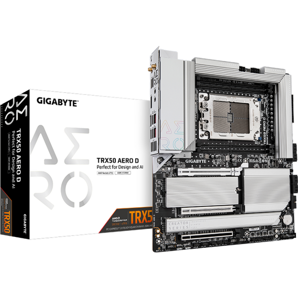 Gigabyte Placa de baza GIGAVYTE TRX50 AERO D sTR5 4xDDR5, 3x PCIE x16, 4x M.2, 8x SATA 6gb/s, E-ATX