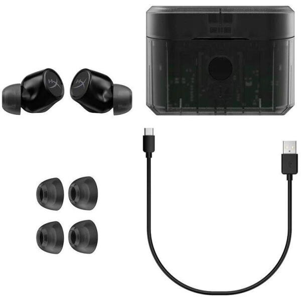 HP Casti HyperX Cirro Buds Pro TWS, cu functie de noise cancelling, conectivitate BT 5.2, functie de incarcare rapida, negre