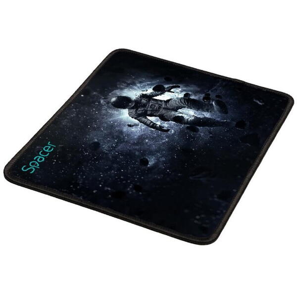 MousePAD SPACER gaming, cauciuc si material textil, 250 x 210 x 3 mm, imagini, negru