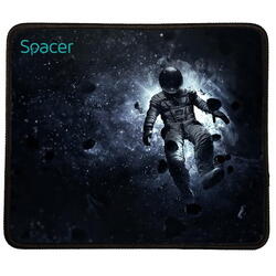 MousePAD SPACER gaming, cauciuc si material textil, 250 x 210 x 3 mm, imagini, negru
