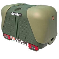 Cutie portbagaj pe carligul de remorcare Towbox V2 Verde
