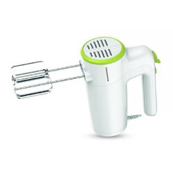 Mixer de mana Heinner HM-300GR, 300W, 6 viteze + Turbo, accesorii teluri si carlige din inox, alb + verde