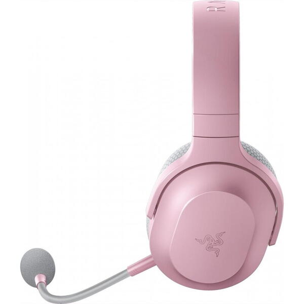 Casti cu microfon Razer Barracuda X - Quartz (2022) wireless,  Wireless Multi-platform Gaming and Mobile Headset, USB-C, 20 Hz – 20 kHz, 32ohm, 96db, driver 40mm, roz