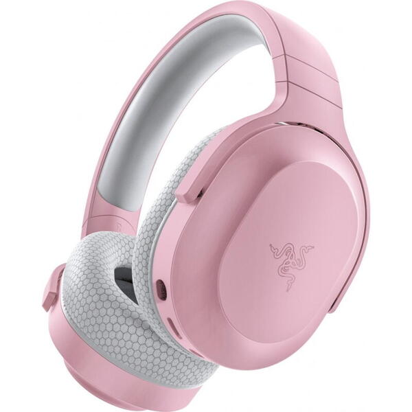 Casti cu microfon Razer Barracuda X - Quartz (2022) wireless,  Wireless Multi-platform Gaming and Mobile Headset, USB-C, 20 Hz – 20 kHz, 32ohm, 96db, driver 40mm, roz