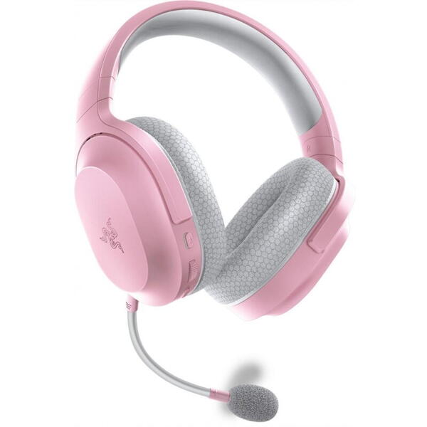 Casti cu microfon Razer Barracuda X - Quartz (2022) wireless,  Wireless Multi-platform Gaming and Mobile Headset, USB-C, 20 Hz – 20 kHz, 32ohm, 96db, driver 40mm, roz