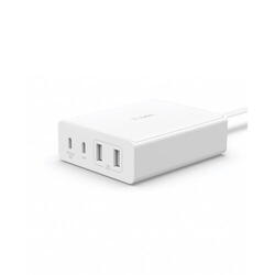 Belkin BOOST CHARGE PRO 108W 4-Ports USB GaN Desktop Charger (Dual C and Dual A) and 2M Cord - White