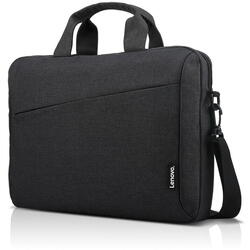 Geanta laptop Lenovo Casual Toploader T210, 15.6", Black, rezistent la apa, compartiment accesorii, compartiment laptop captusit, Material: Textil, Dimensiuni externe: 362 x 22 x 250 mm, Greutate: 465g