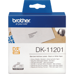 Brother  DK11201 Etichete de hartie standard pentru adrese 29 mm x 90 mm, negru/alb, 400 buc