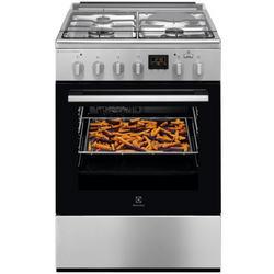 Aragaz Electrolux LKM660200X, Mixt, 3 arzatoare gaz si 1 arzator electric, Cuptor electric multifunctional , SteamBake-gatire cu abur, AirFry, Grill electric, Clasa A, 60 cm, Inox antiamprenta